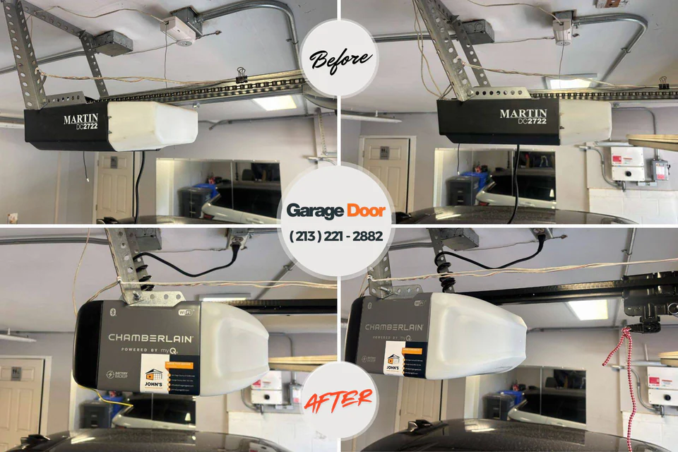 Before and after: garage door repair Glenwood City, WI